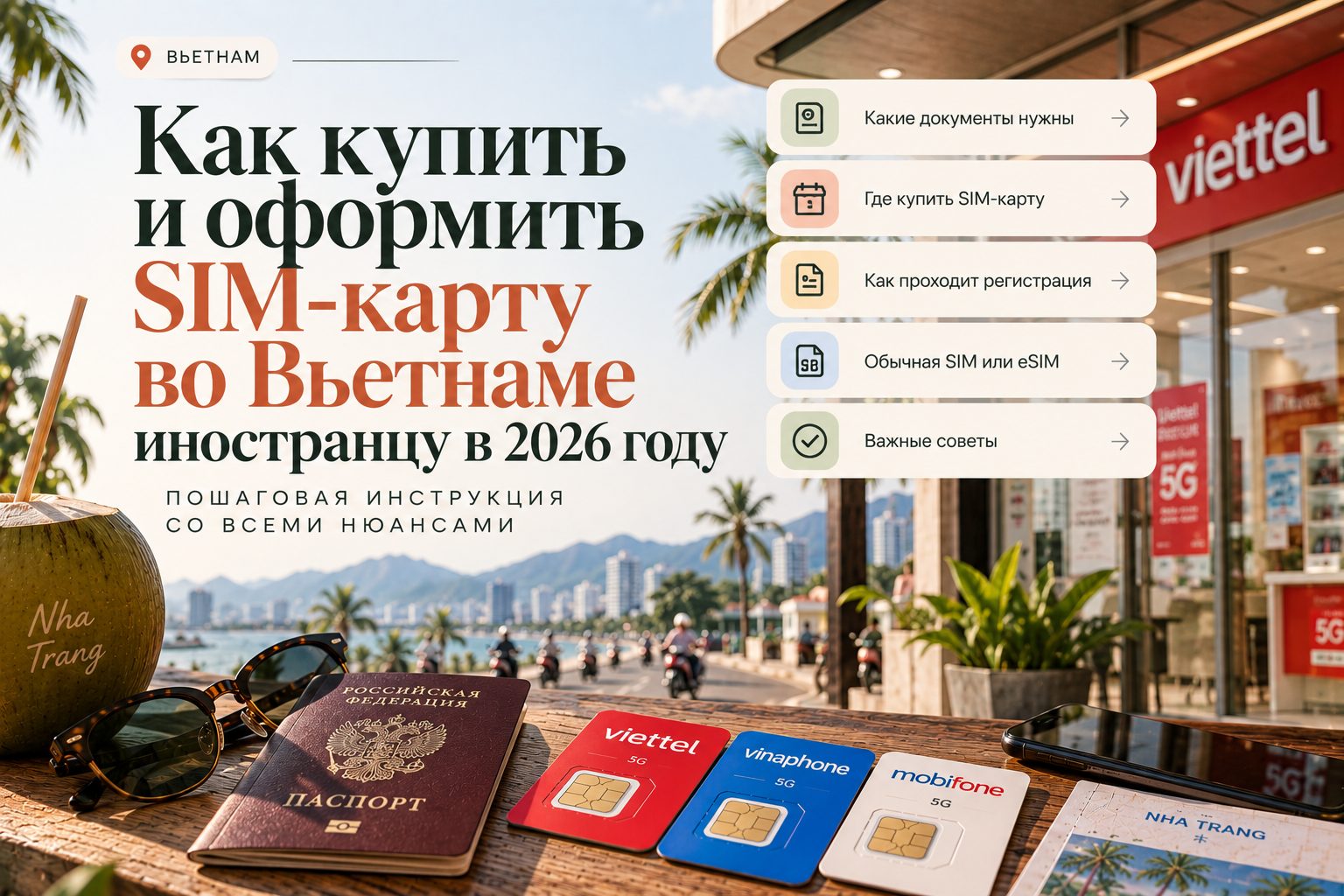 Как купить и оформить SIM-карту во Вьетнаме иностранцу в 2026 году