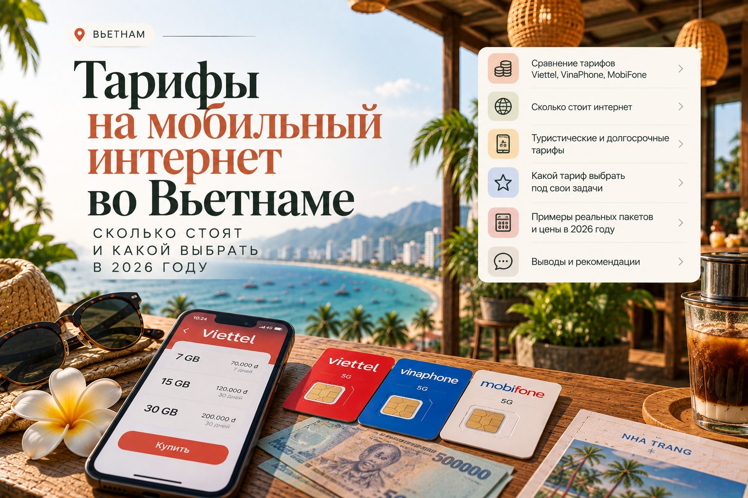 Тарифы на мобильный интернет во Вьетнаме в 2026 году: сколько стоят и какой выбрать