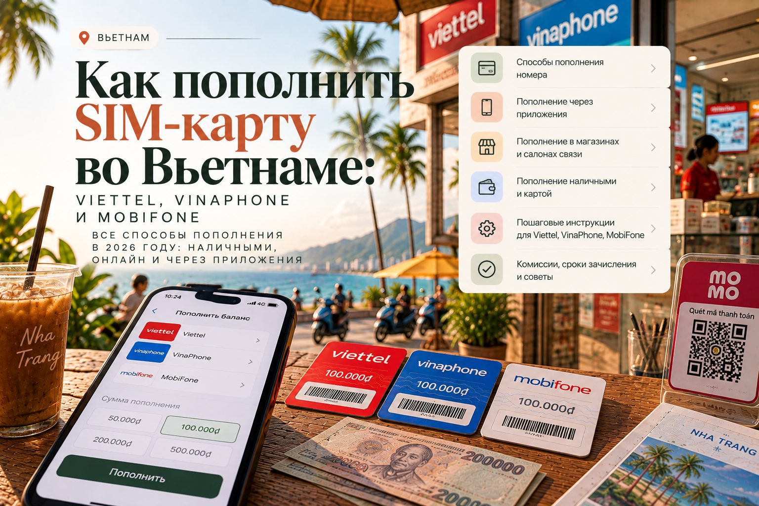 Как пополнить SIM-карту во Вьетнаме: Viettel, VinaPhone и MobiFone