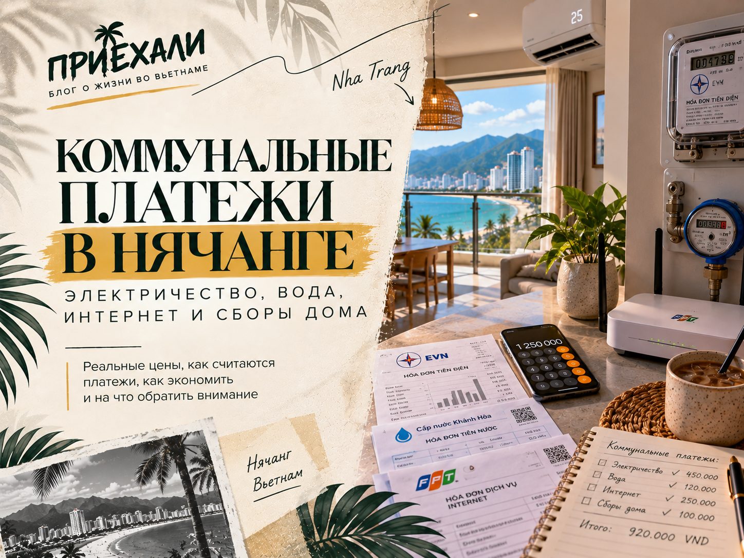 Коммунальные платежи в Нячанге: электричество, вода, интернет и сборы дома